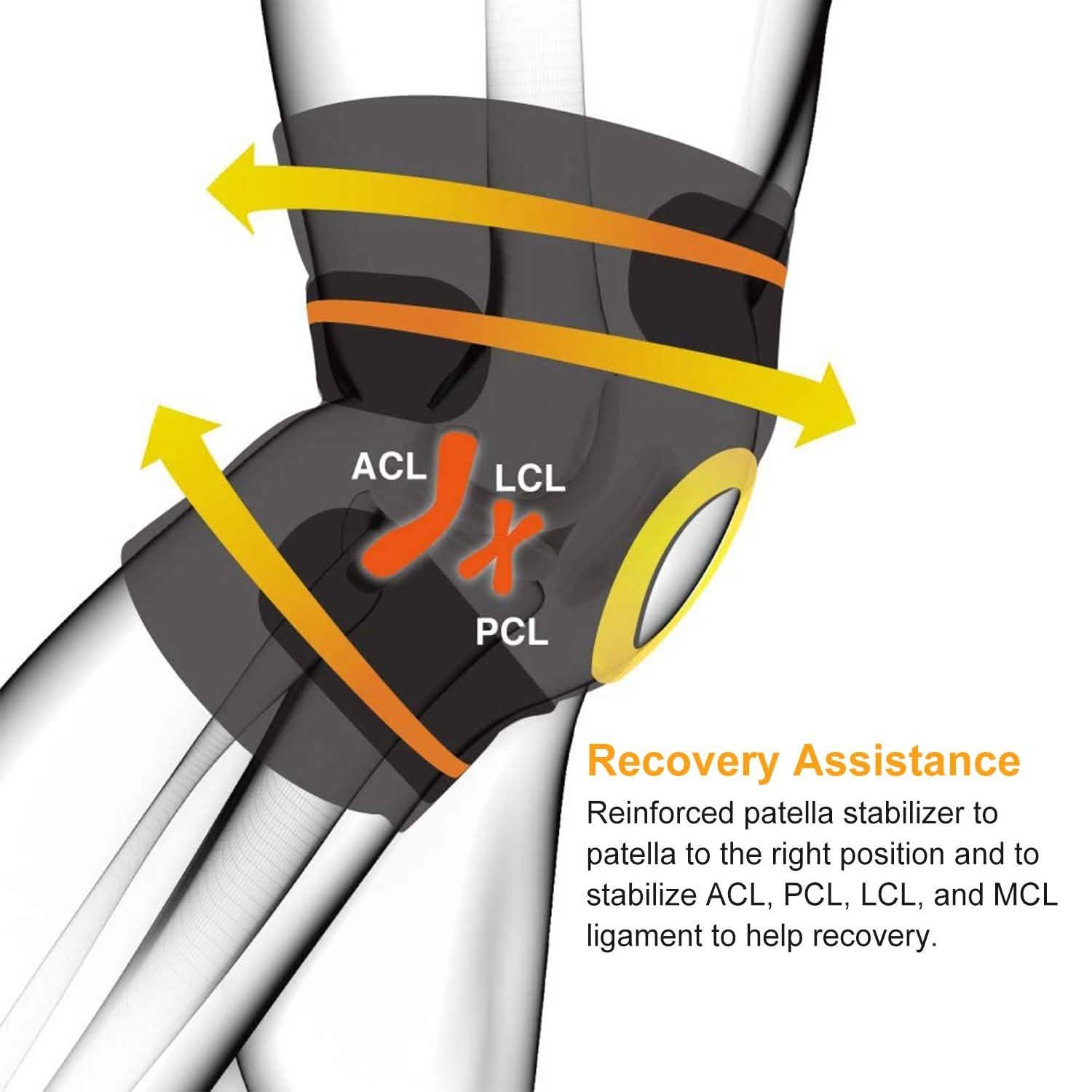 1-Pair: Adjustable Knee Support Compression