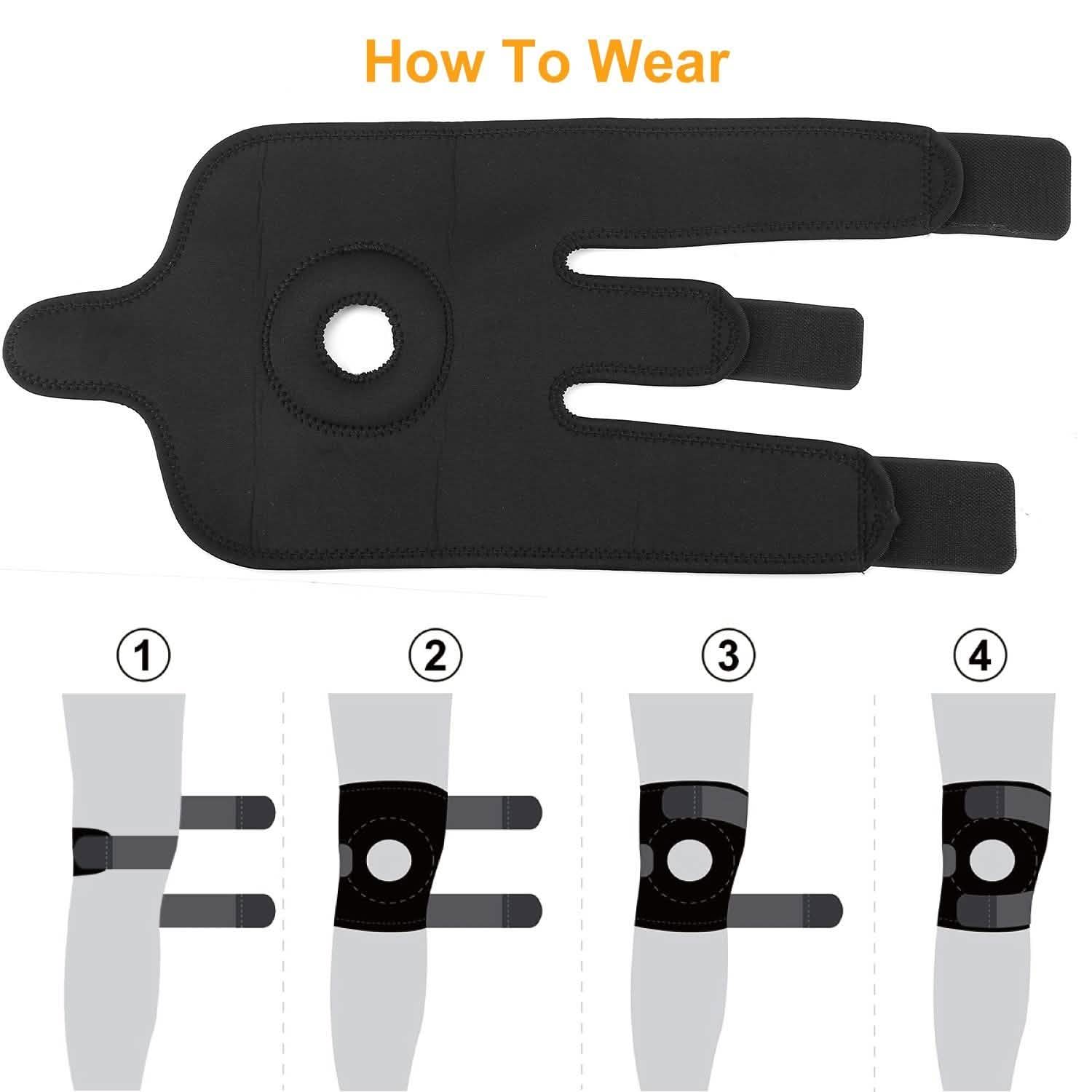 1-Pair: Adjustable Knee Support Compression