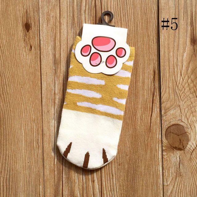1 pair New Lady Girls Summer Winter Candy Color Kawaii Cute Socks Cartoon Cute Cats Paw Kitty Claws Ankle Short Socks Cute Paw Casual Ankle Socks For Men And Women