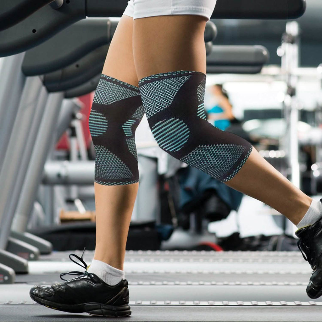 1-Pair: Support And Recover Knee Compression Sleeve Brace With Gel Grip