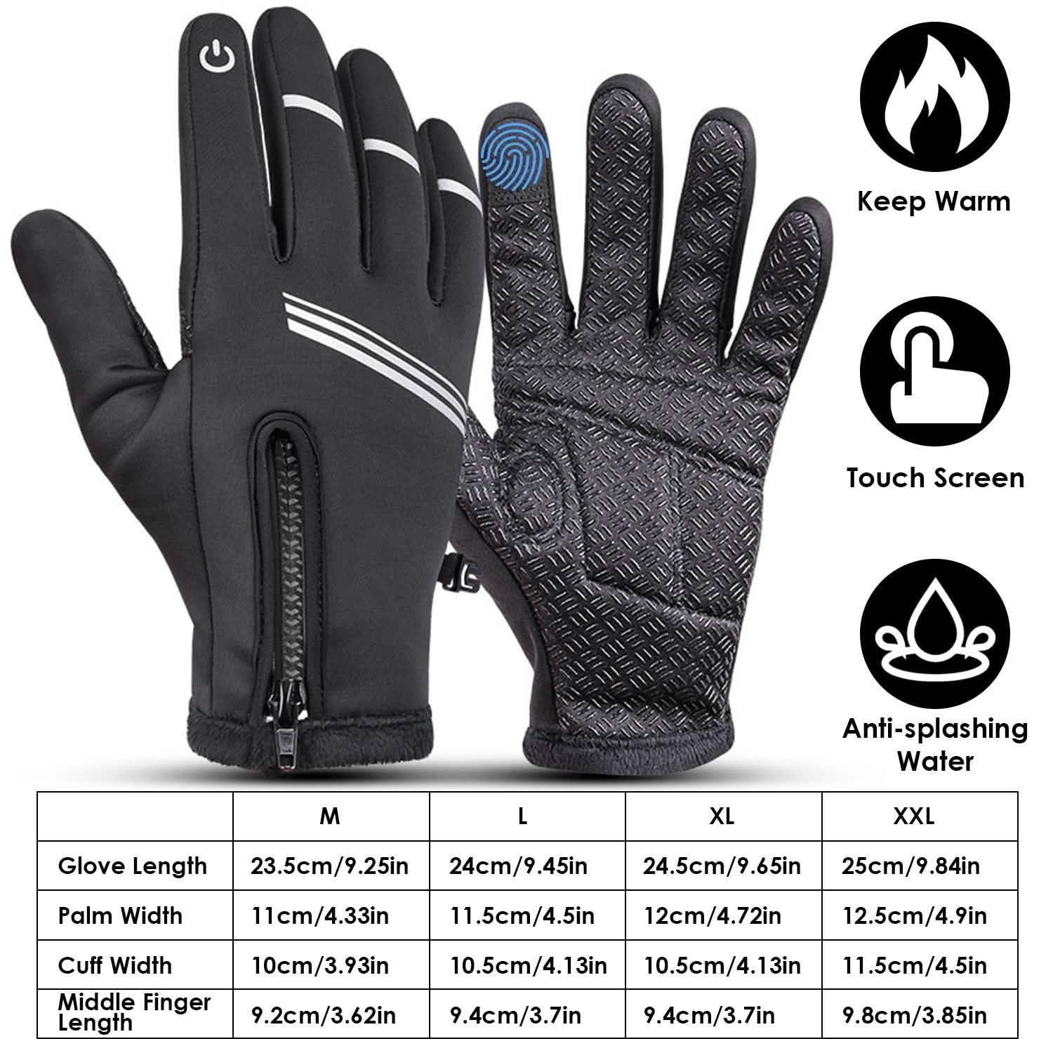 1-Pair: Winter Touchscreen Thermal Gloves