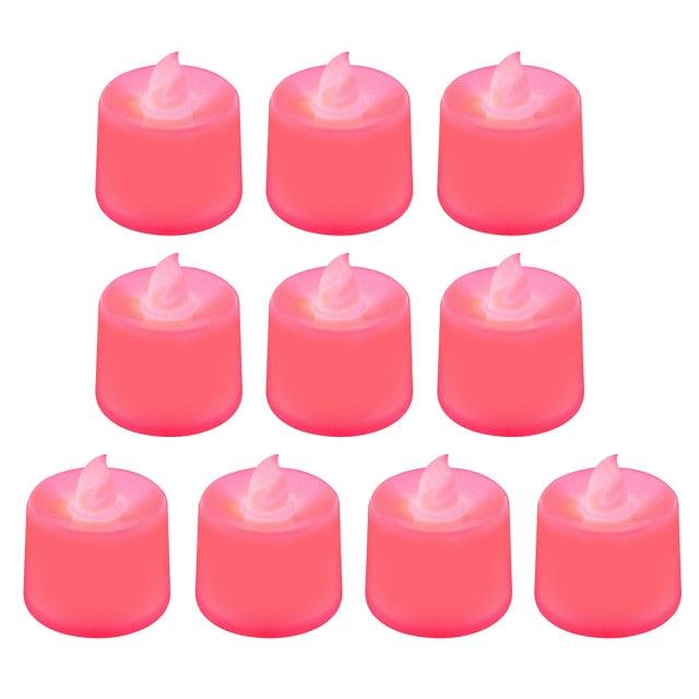 1 PC Creative LED Candle Fake Candles with Moving Flame Outdoor Flickering Flameless Electric Candle Light Multicolor Lamp Simulation Color Flame Tea Light Home Wedding Birthday Decoration