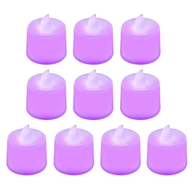 1 PC Creative LED Candle Fake Candles with Moving Flame Outdoor Flickering Flameless Electric Candle Light Multicolor Lamp Simulation Color Flame Tea Light Home Wedding Birthday Decoration