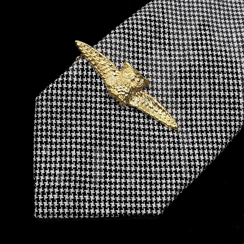1 Piece Stainless Tie Clips Scissors Owl Shaped Unique Simple Tie Clip For Men Vintage Tie Bar Clip Men's Daily Tie Clip Accessories Stainless Steel Fashion Business Necktie Clips Elegant Mens Gift