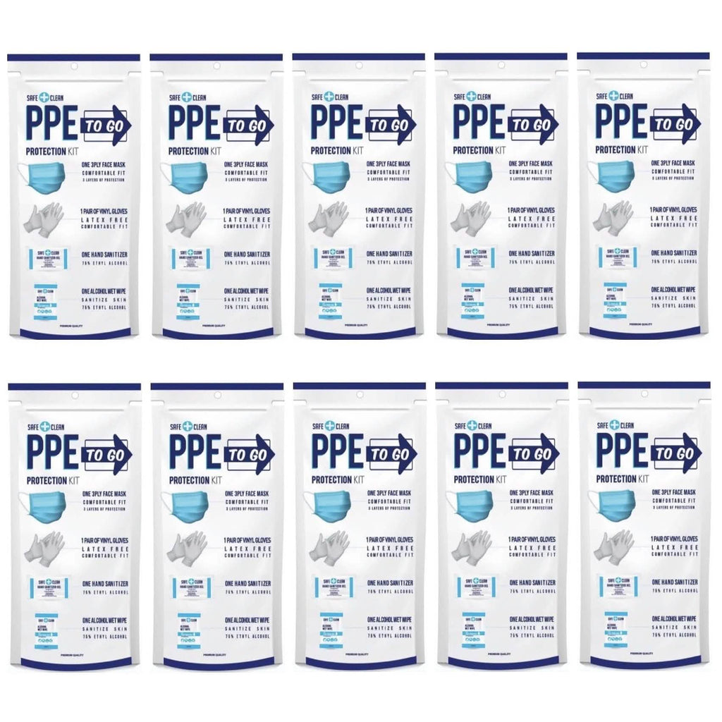 10-Pack: All-In-One Personal Protection Kit To Go