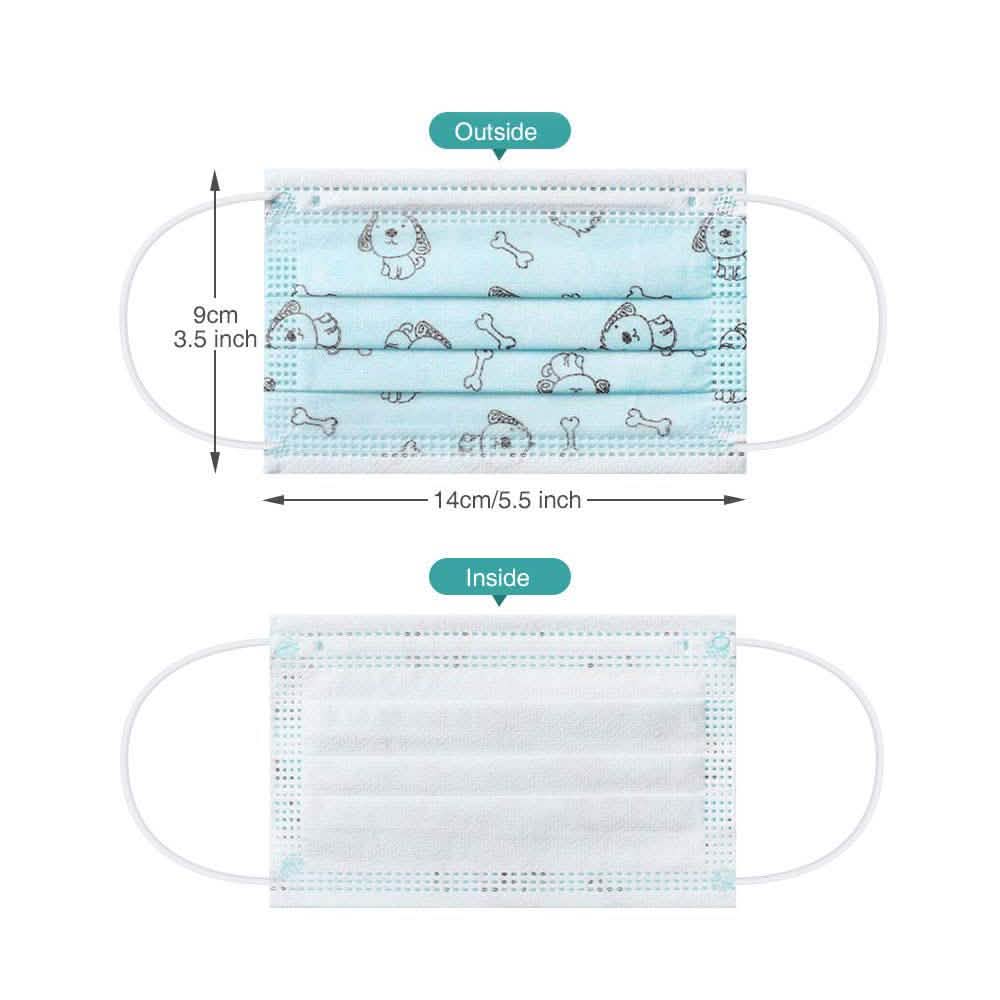 10-Pack: Kids Disposable Face Mask