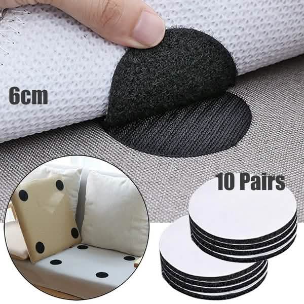 10-Pairs: Anti Curling Carpet Tape Rug Gripper Velcro