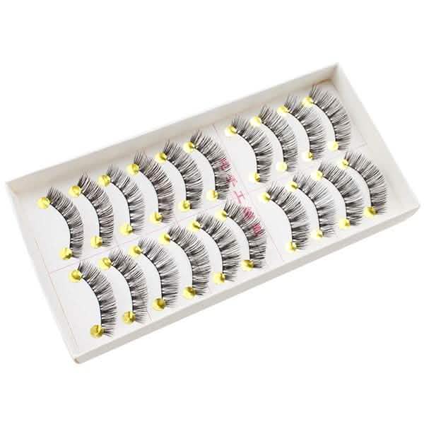 10-Pairs: Makeup Handmade Natural Fashion Long False Eyelashes
