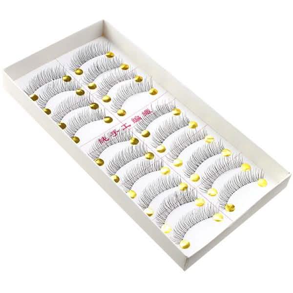 10-Pairs: Makeup Handmade Natural Fashion Long False Eyelashes Eye Lashes