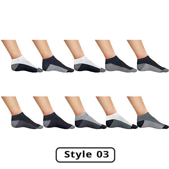 10-Pairs: Men's Active Low-Cut Ankle Socks