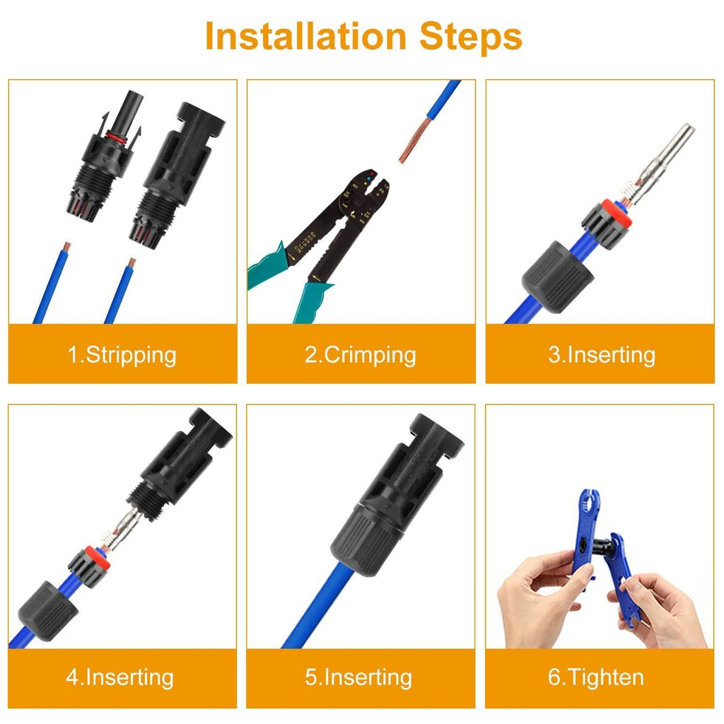 10-Pairs: Solar Panel Connectors
