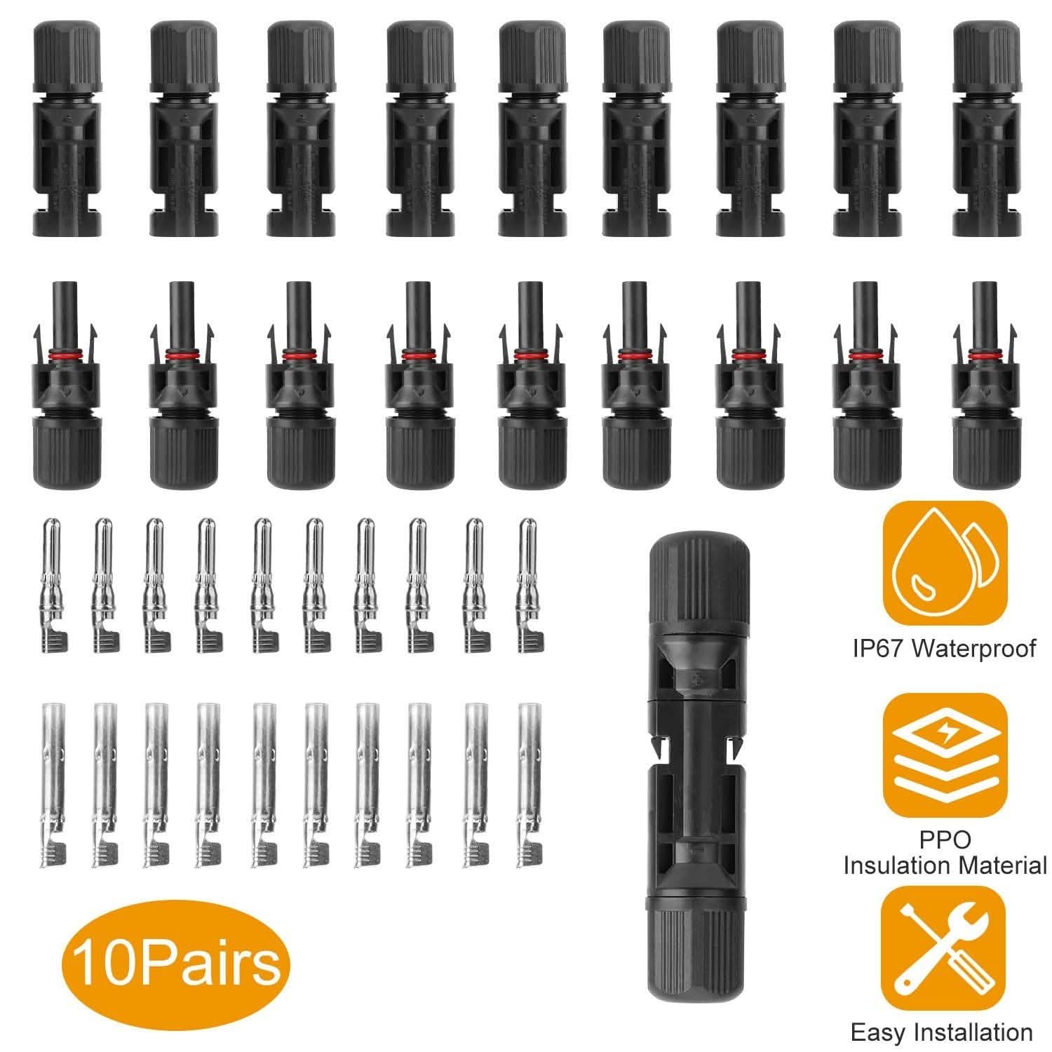 10-Pairs: Solar Panel Connectors