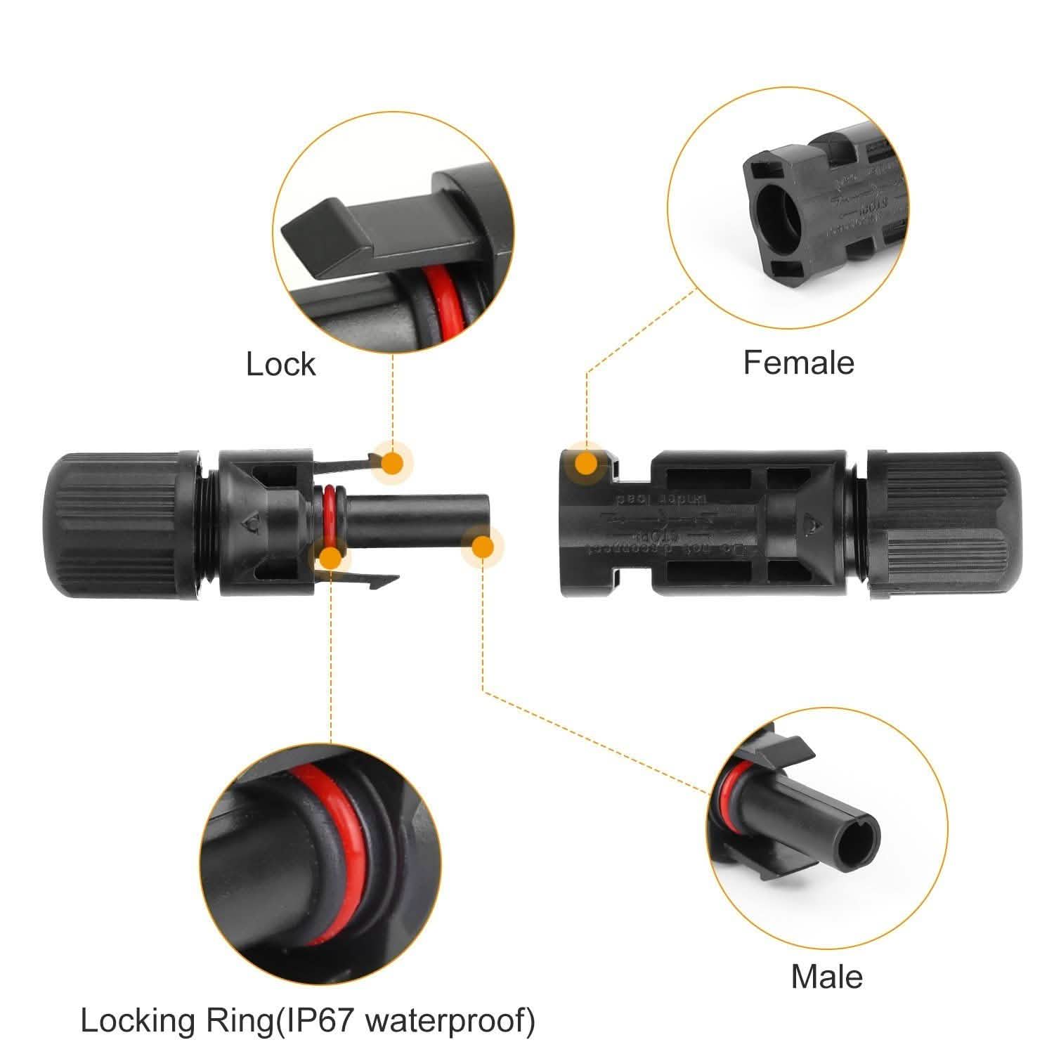 10-Pairs: Solar Panel Connectors
