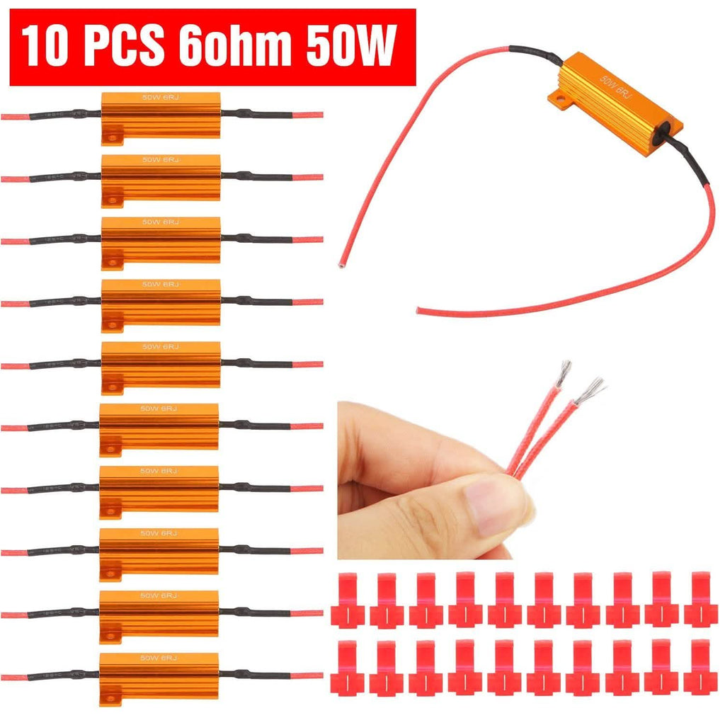 10-Piece: 50W 6Ohm Load Resistor