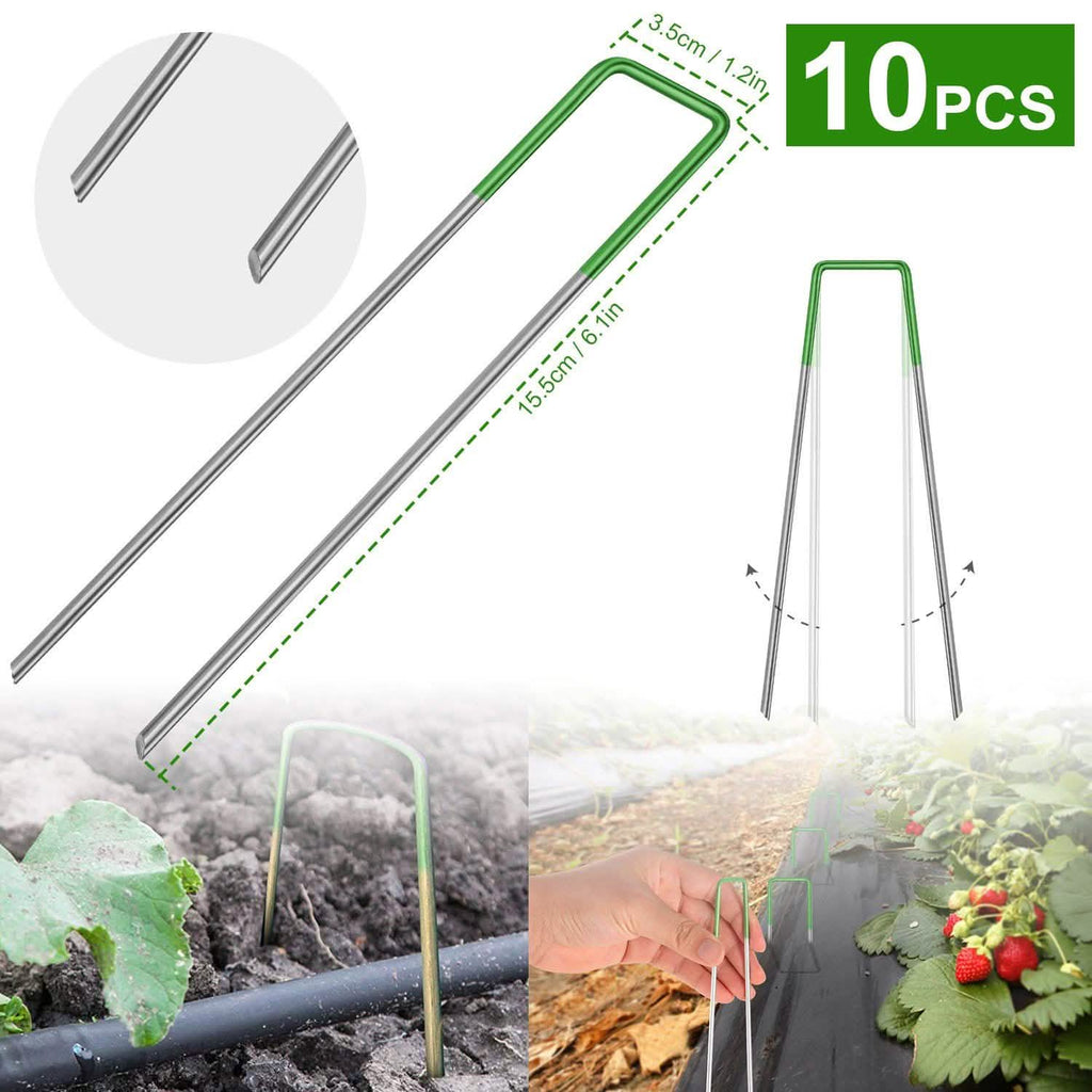 10-Piece: 6-Inch U-Type Garden Landscape Rust Resistance Turf Staples
