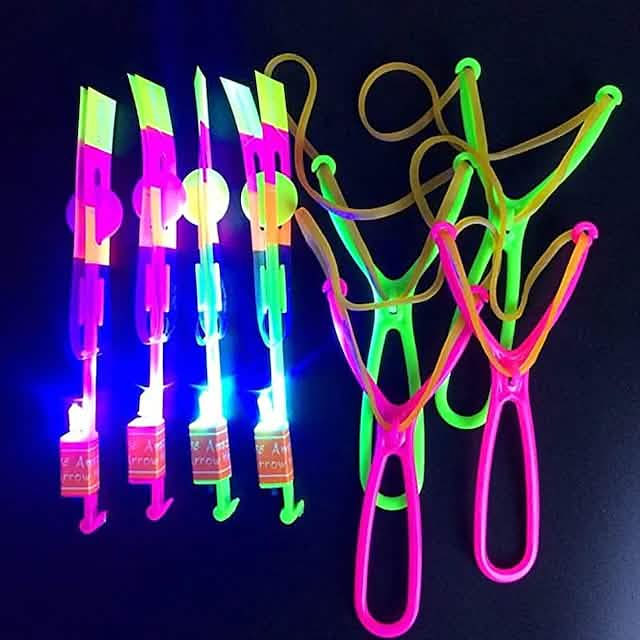 10-Piece: Amazing Led Light Arrow Rocket Helicopter Flying Toy