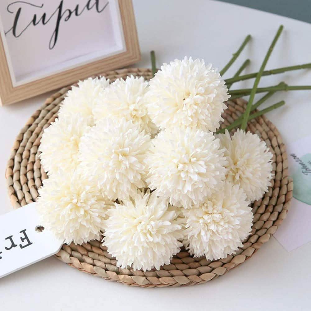 10-Piece: Artificial Flowers Chrysanthemum Ball Flowers Bouquet