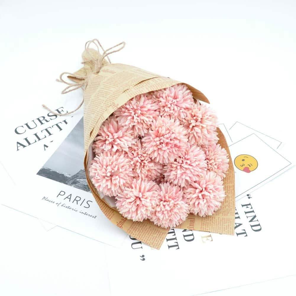 10-Piece: Artificial Flowers Chrysanthemum Ball Flowers Bouquet
