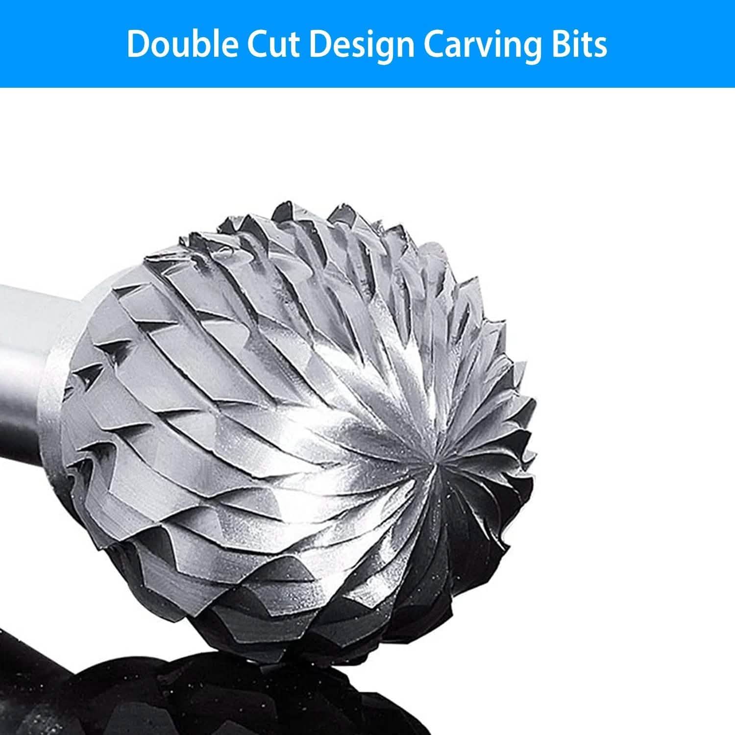 10-Piece: Double Cut Carbide Rotary Die Grinder Bit Set