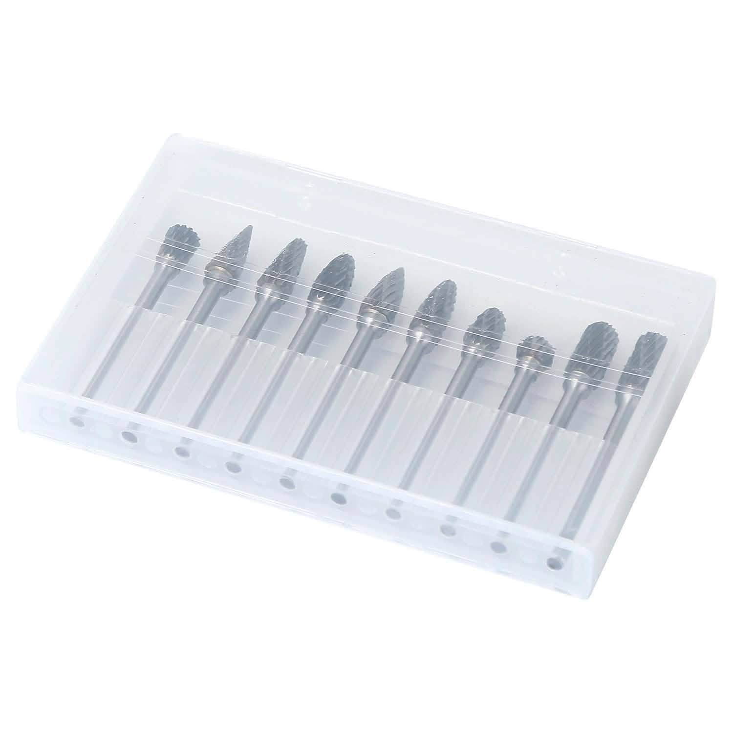 10-Piece: Double Cut Carbide Rotary Die Grinder Bit Set