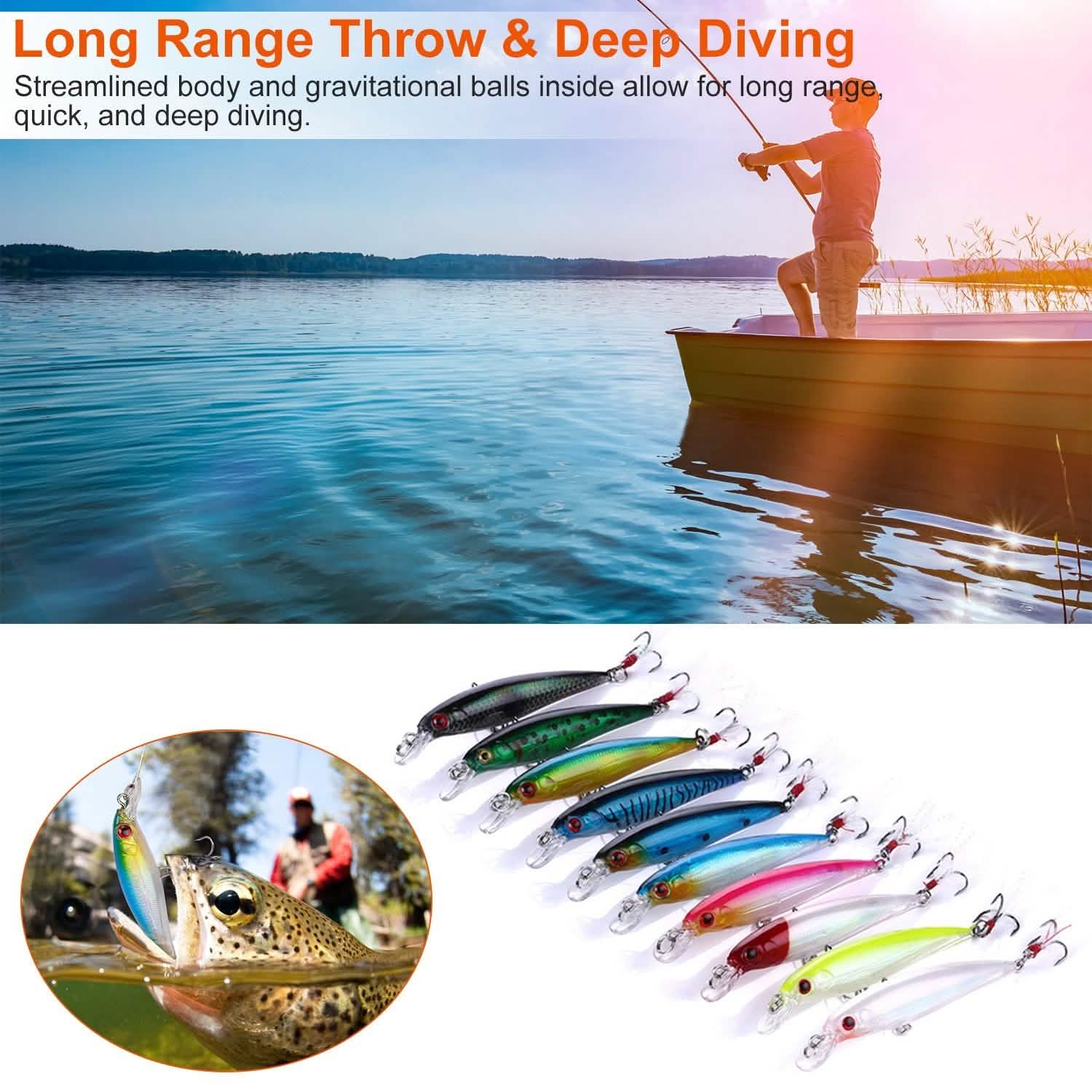 10-Piece: Fishing Lures Kit