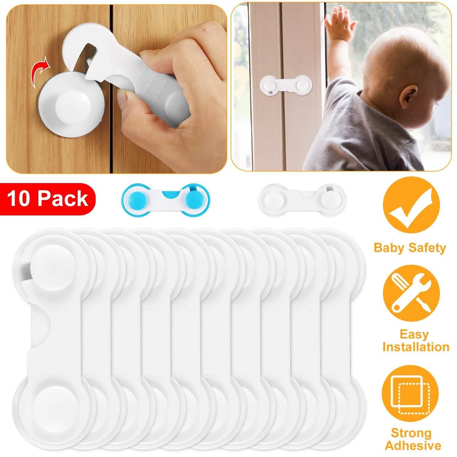 10-Piece: Kids Cabinet Strap Safety Locks