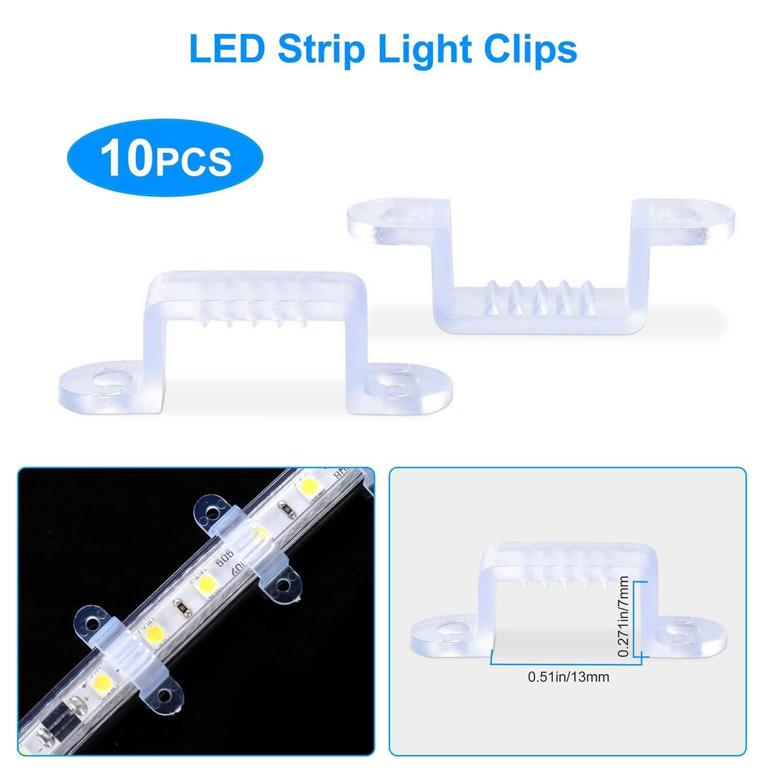 10-Piece: LED Strip Light Clips