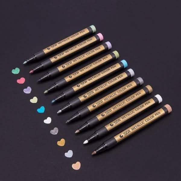 10-Piece: Metallic Paint Marker Pen Permanent
