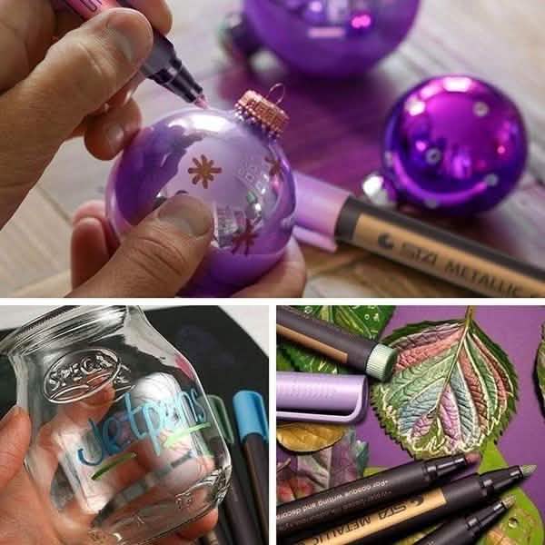 10-Piece: Metallic Paint Marker Pen Permanent