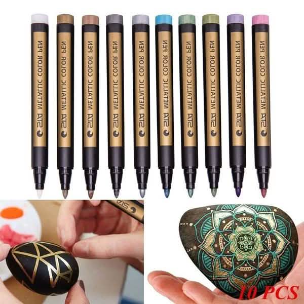 10-Piece: Metallic Paint Marker Pen Permanent