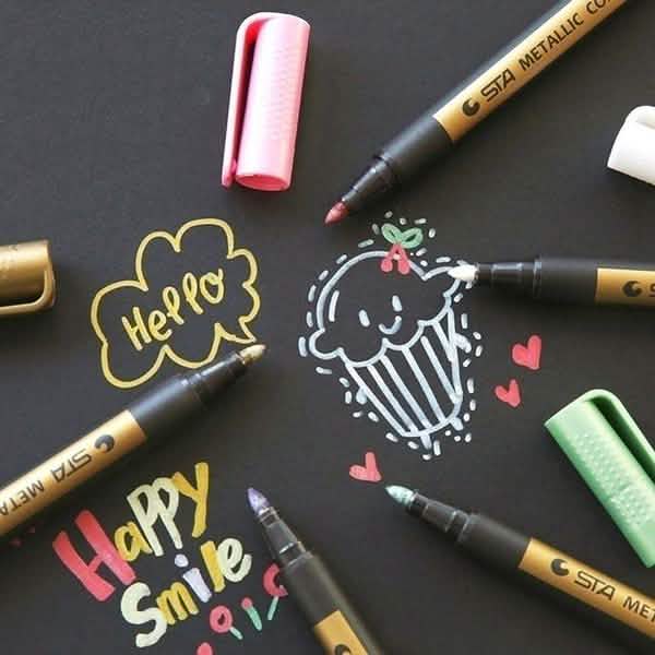 10-Piece: Metallic Paint Marker Pen Permanent