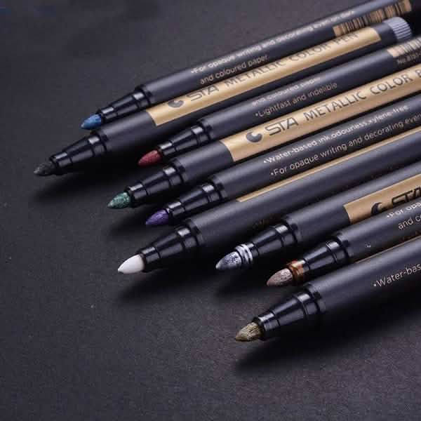 10-Piece: Metallic Paint Marker Pen Permanent