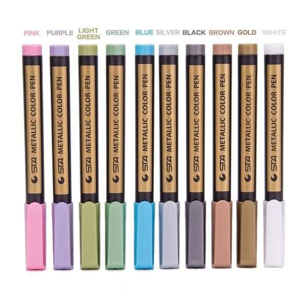 10-Piece: Metallic Paint Marker Pen Permanent