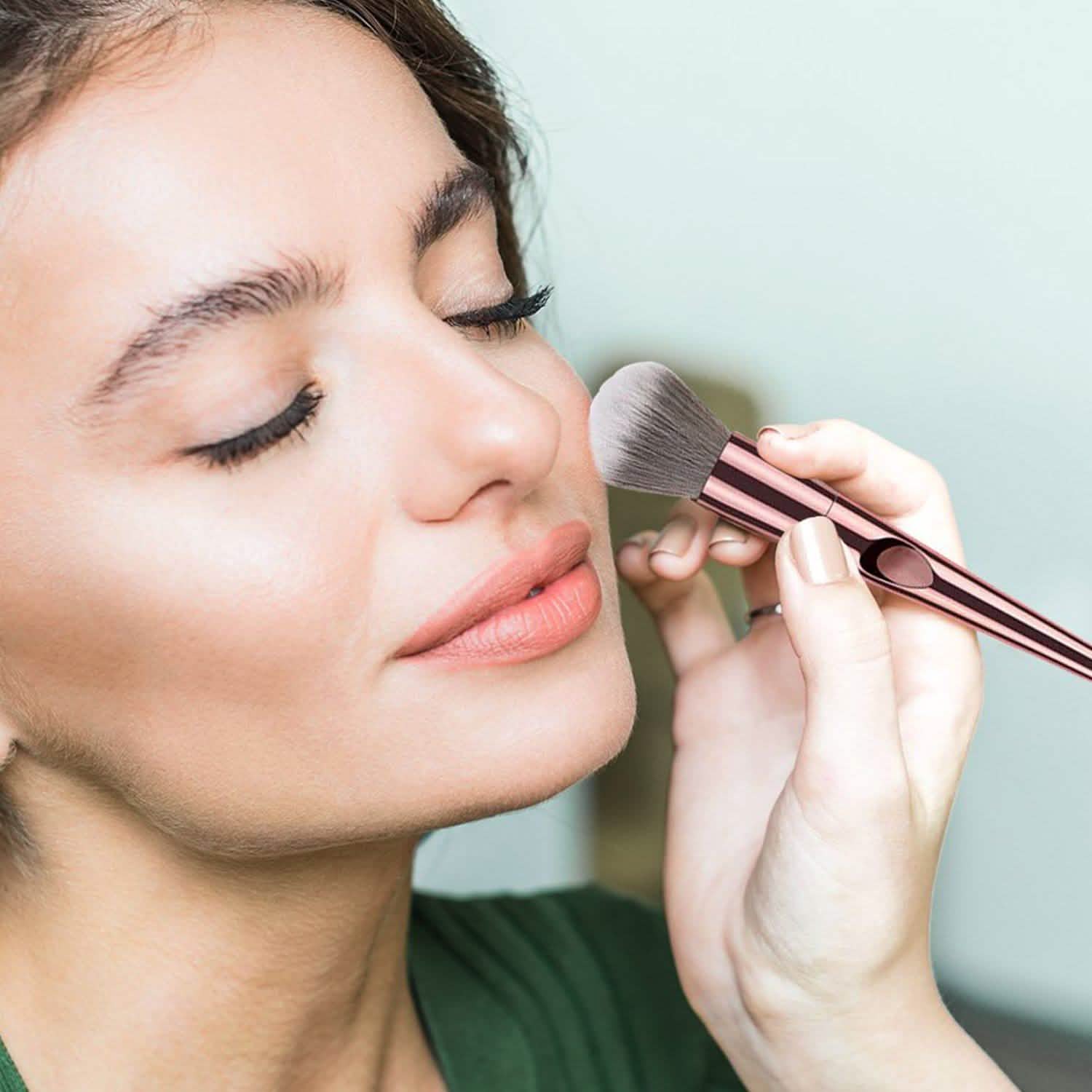10-Piece: Metallic Premium Cosmetic Makeup Brushes Set
