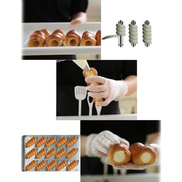 10-Piece: Non-Stick Buttercream Corner Danish Pastry Molds