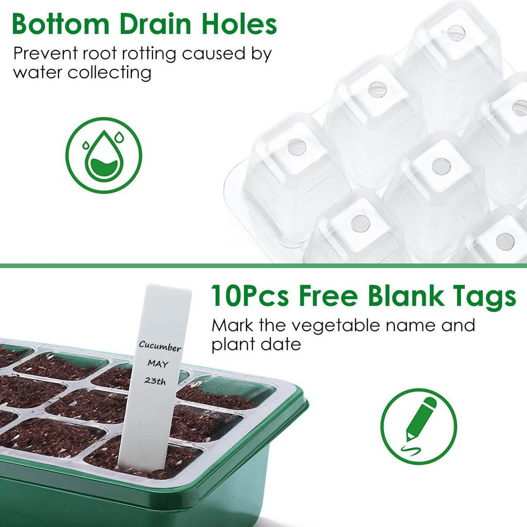 10-Piece: Reusable Seed Starter Tray Kit
