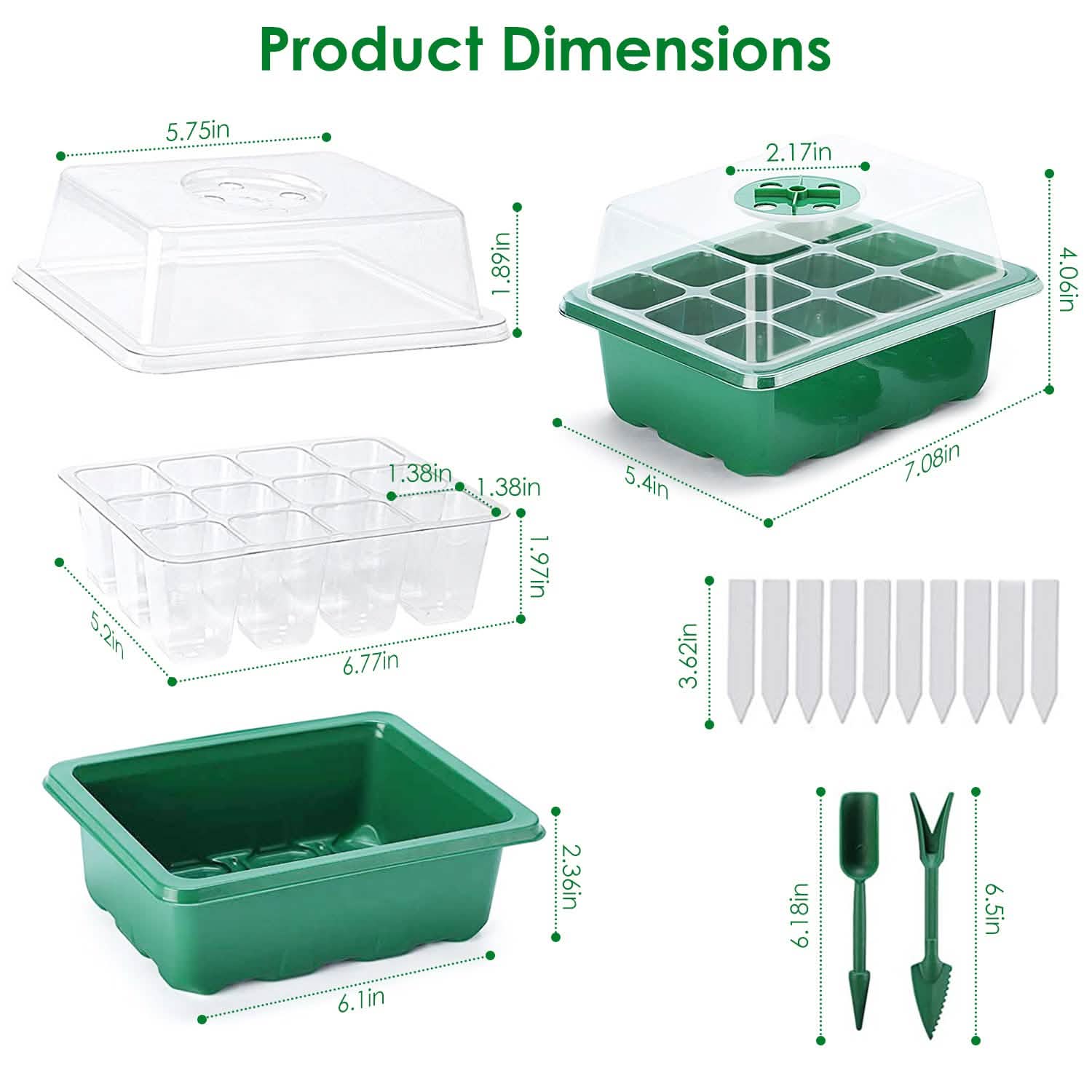 10-Piece: Reusable Seed Starter Tray Kit