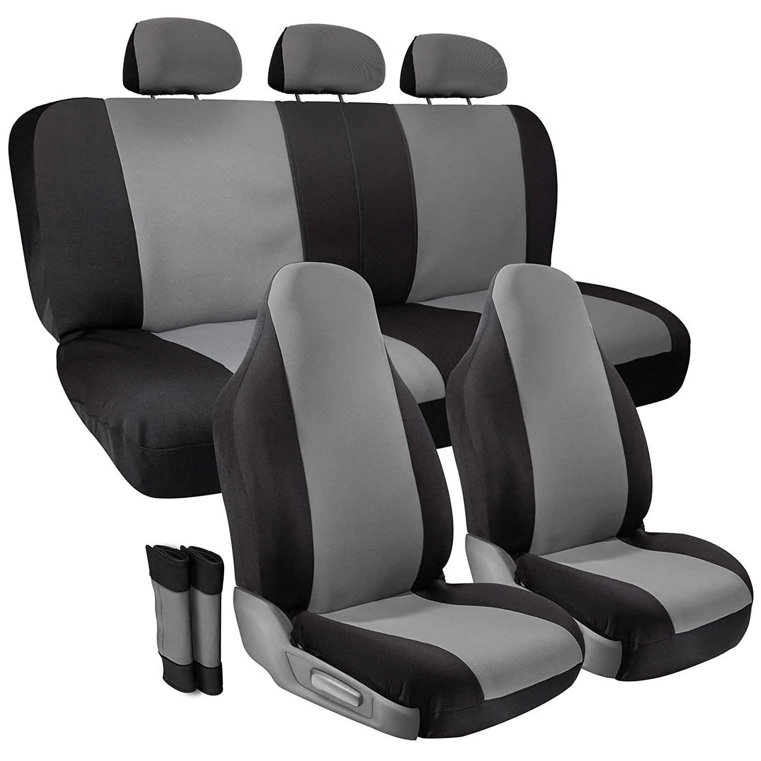 10-Piece Set: OxGord Two-Tone Non-Slip Grip Control Car Seat Cover