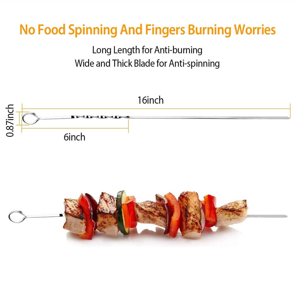 10-Pieces: 16" BBQ Skewers