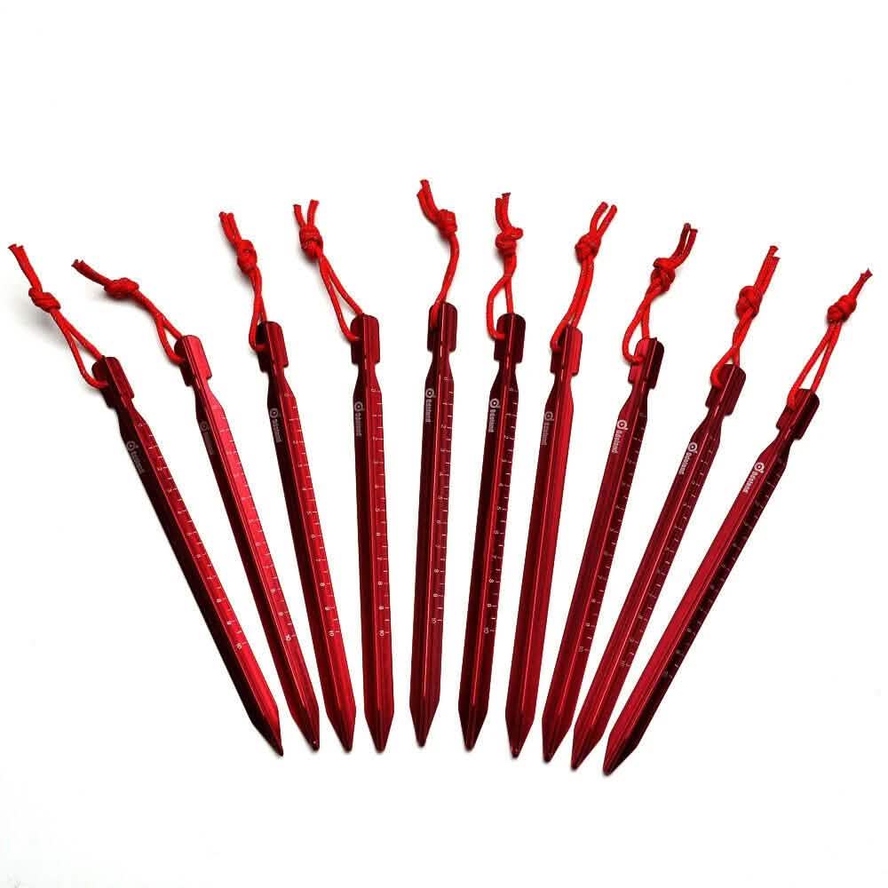 10-Pieces: Camping Superior Aluminum Tent Stake Carabiner Set