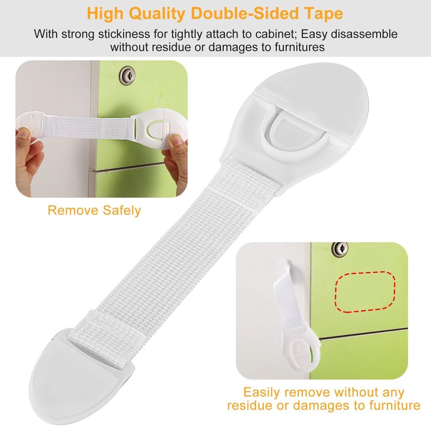 10-Pieces: Kids Safety Locks with 5 Furniture Corner Protectors