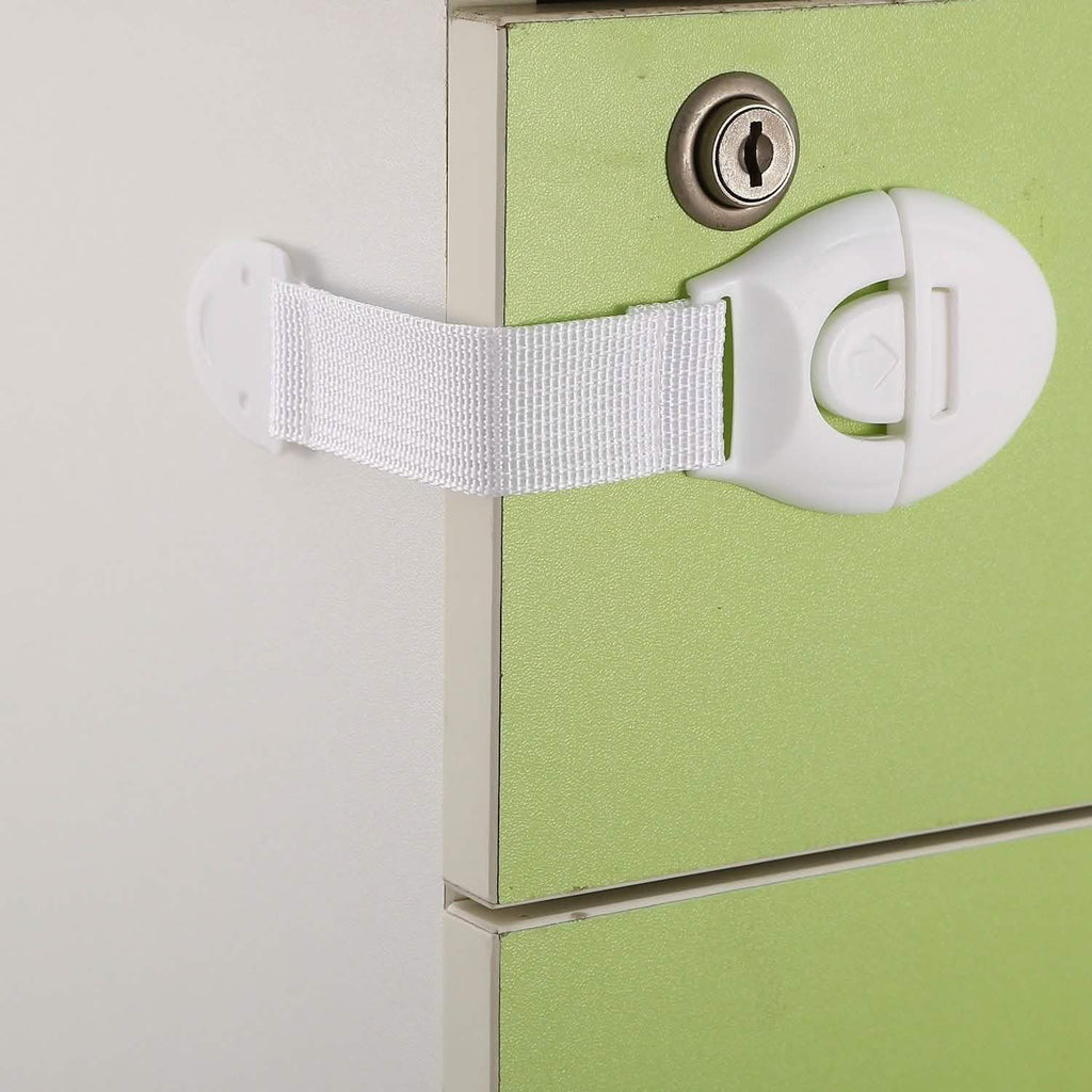 10-Pieces: Kids Safety Locks with 5 Furniture Corner Protectors