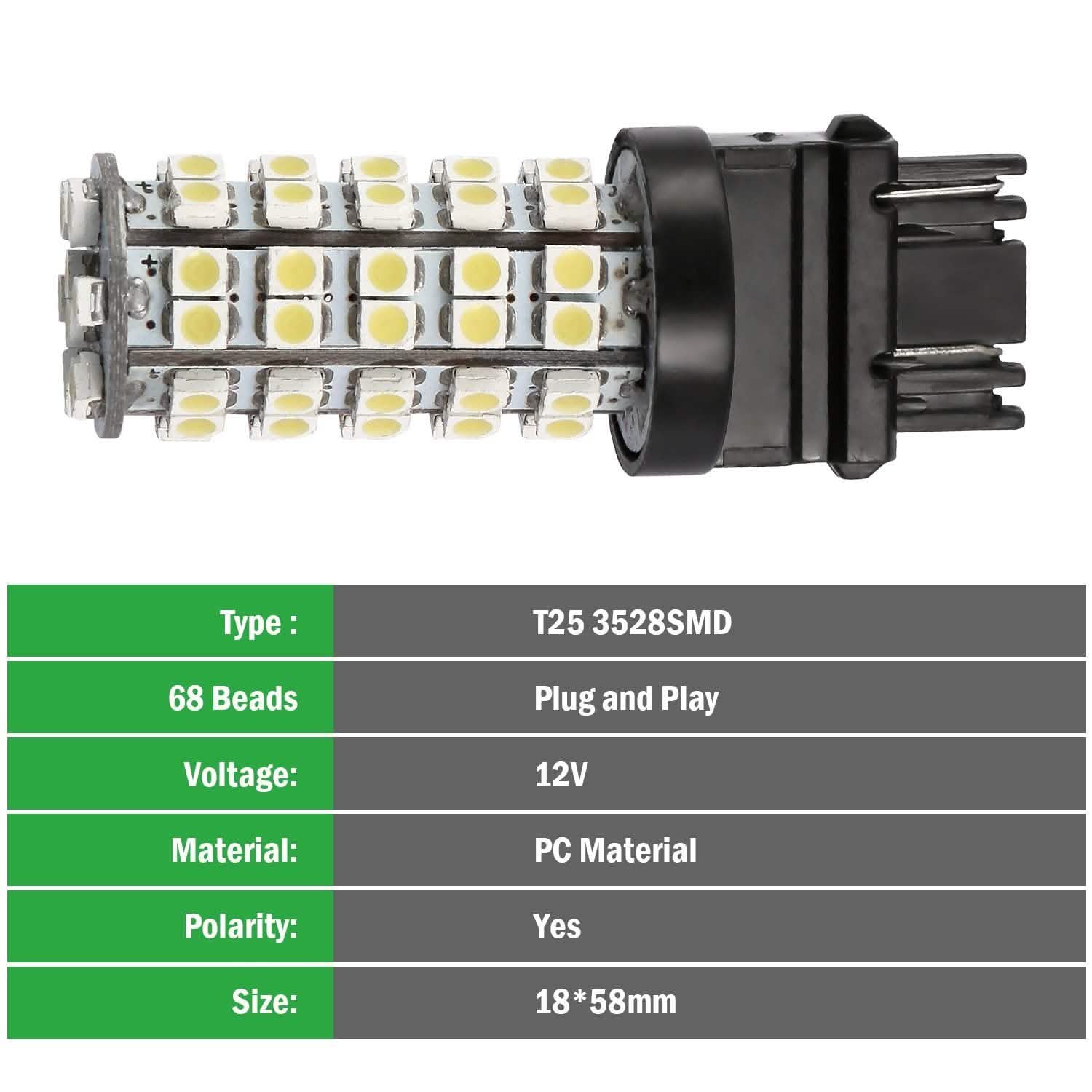 10-Pieces: LED Car Light Bulbs