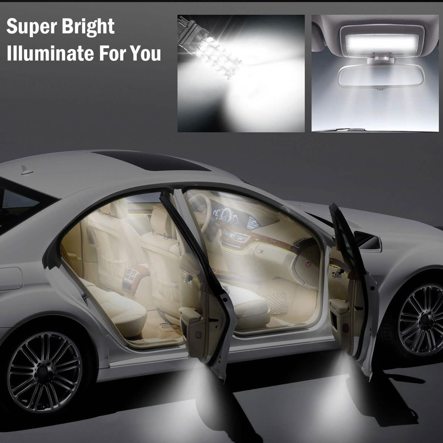 10-Pieces: LED Car Light Bulbs