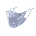 10-Pieces: Women's Face Mask Golden Metal Diamond Water Crystal Color
