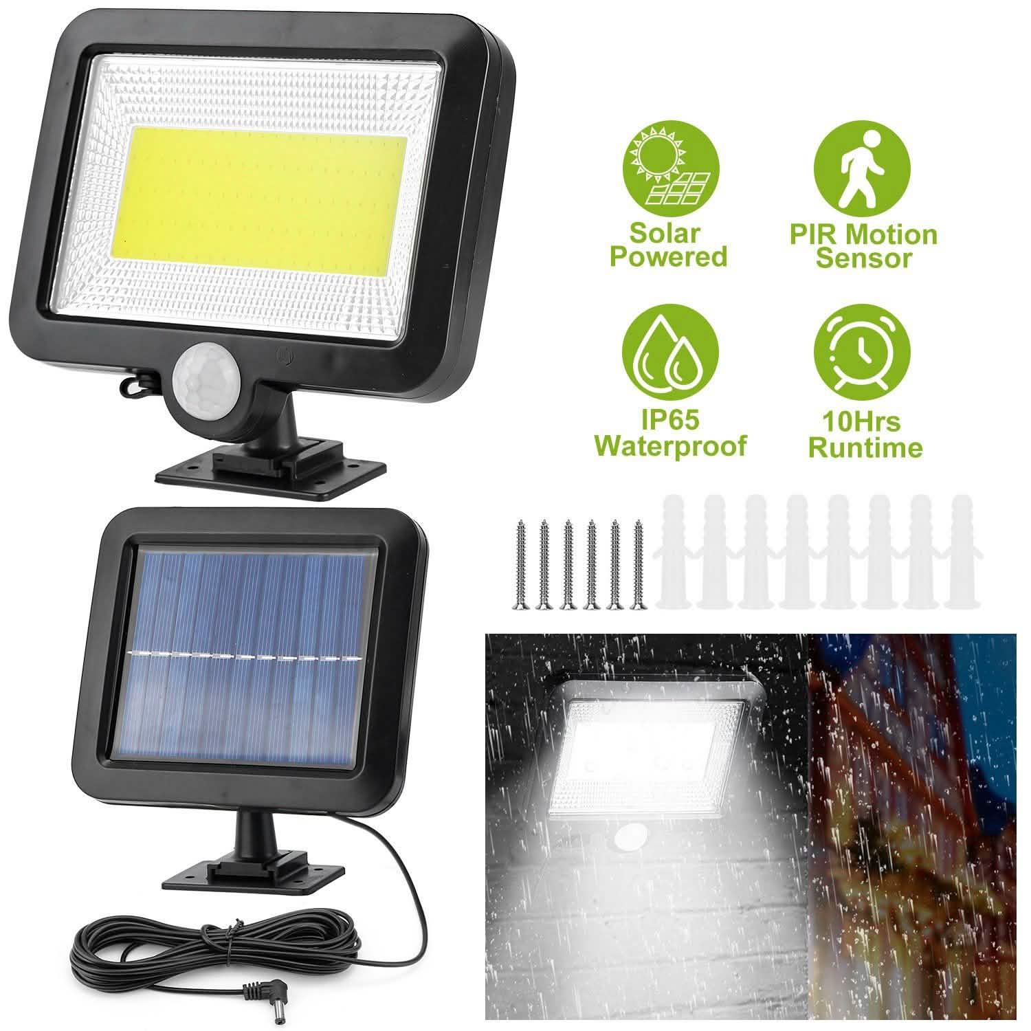 100 LED Solar Powered Wall Lights Outdoor