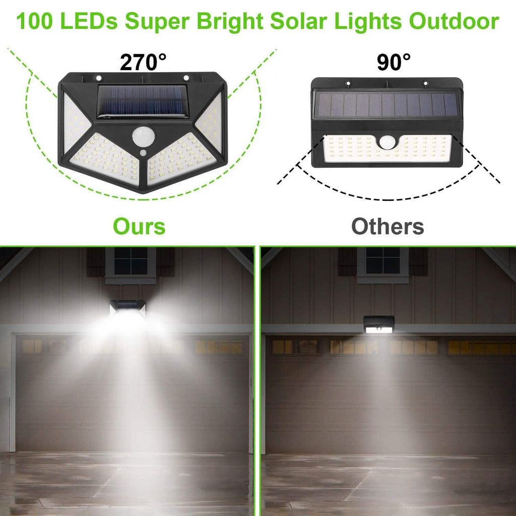 100 LED Solar Wall Light Outdoor