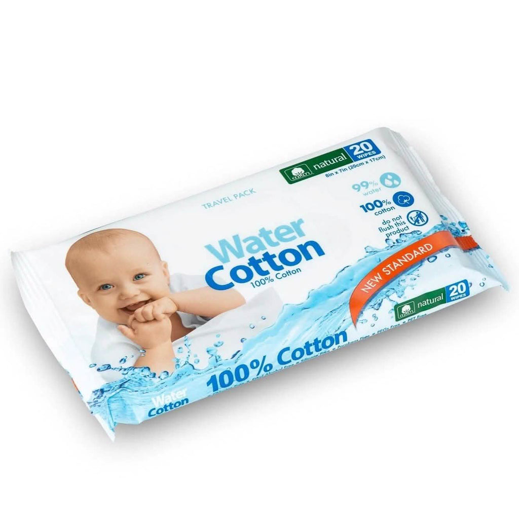 100% Organic Cotton Wet Wipes - Travel Pack 20CT