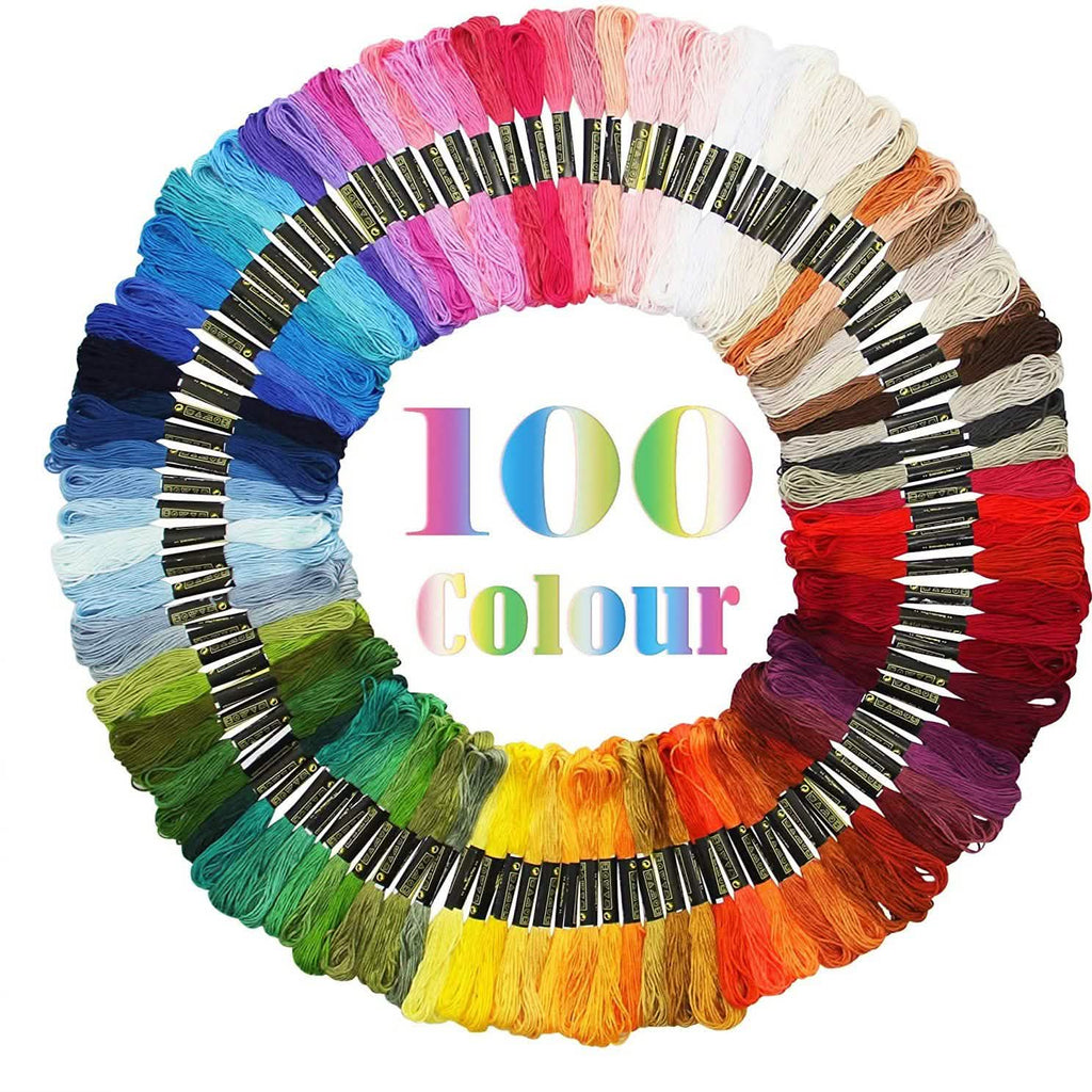 100-Pack: ATDAWN Rainbow Color Embroidery, Cross Stitch Threads