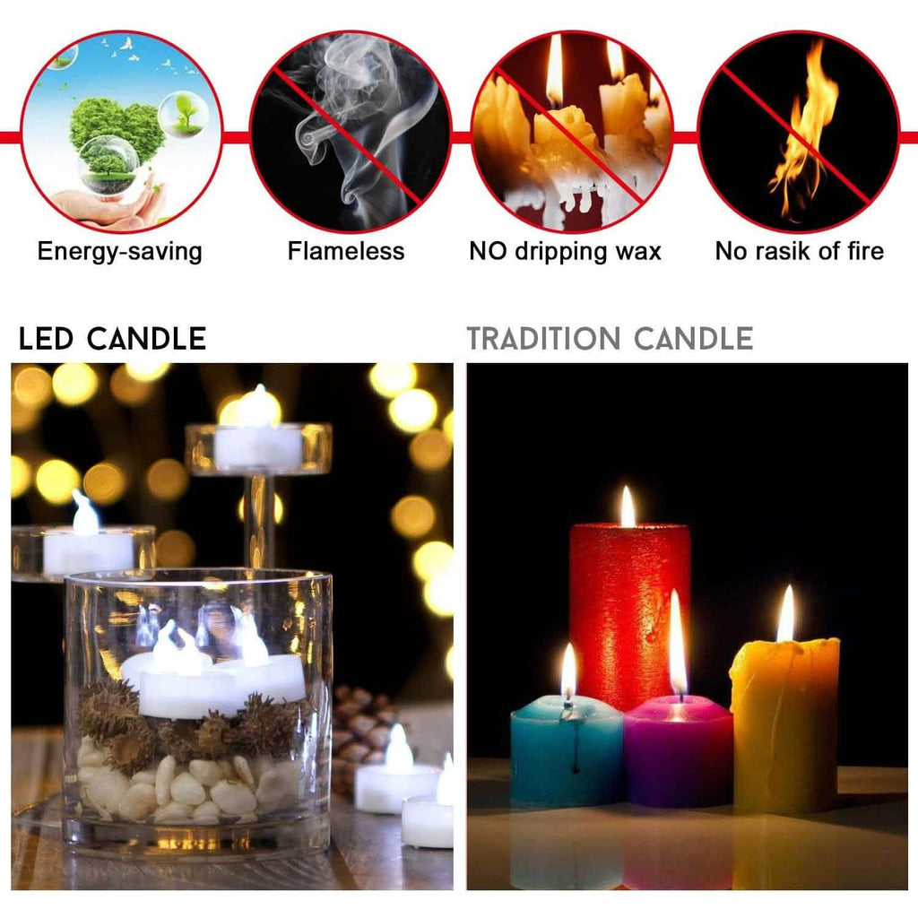 100-Piece: Cool White LED Tealight Flameless Smokeless Candles